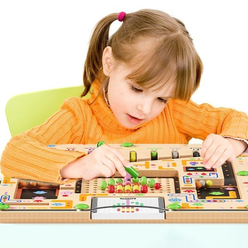 Montessori Magnetic Maze Toy, Develops Counting, Logic & Motor Skills, Safe for Kids Aged 3+