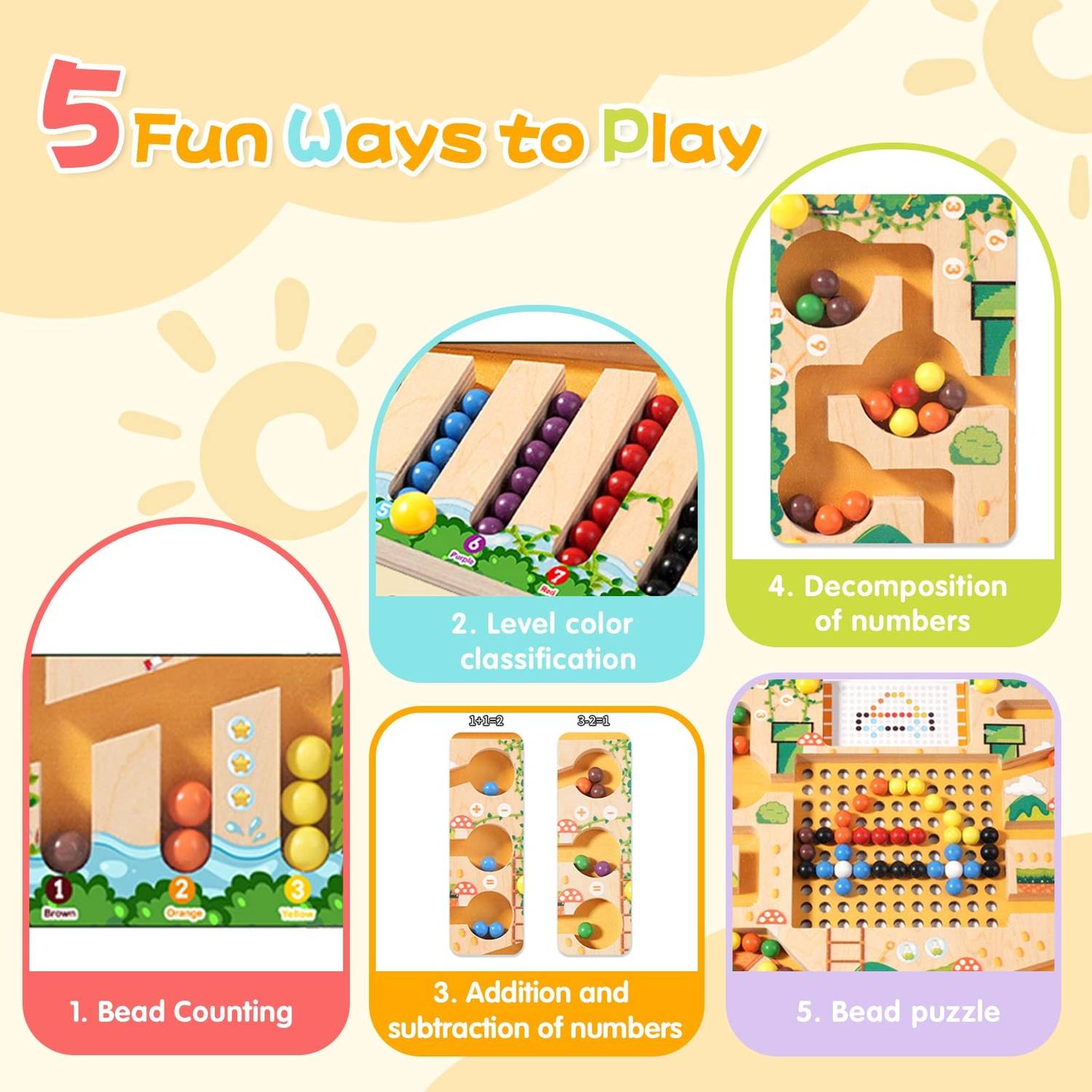 Montessori Magnetic Maze Toy, Develops Counting, Logic & Motor Skills, Safe for Kids Aged 3+