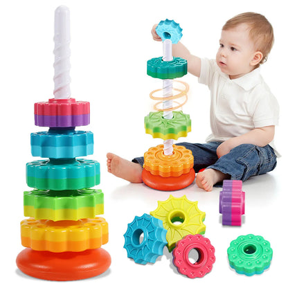 Montessori Rainbow Stacking Toy, Safe Educational Toy for Toddlers Ages 1+