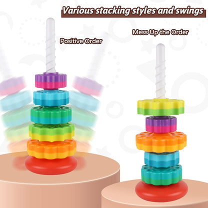 Montessori Rainbow Stacking Toy, Safe Educational Toy for Toddlers Ages 1+