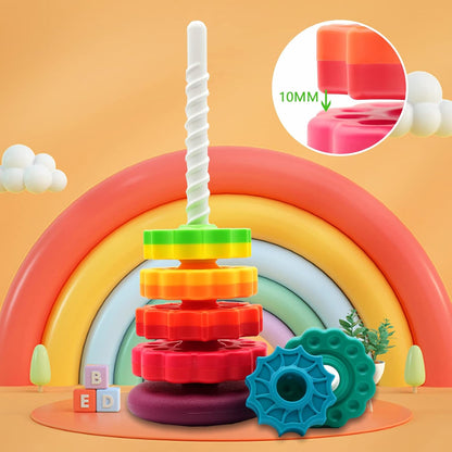 Montessori Rainbow Stacking Toy, Safe Educational Toy for Toddlers Ages 1+