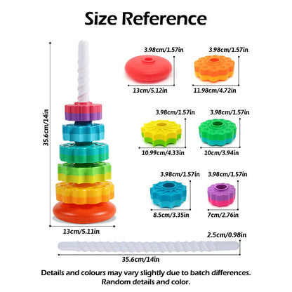 Montessori Rainbow Stacking Toy, Safe Educational Toy for Toddlers Ages 1+