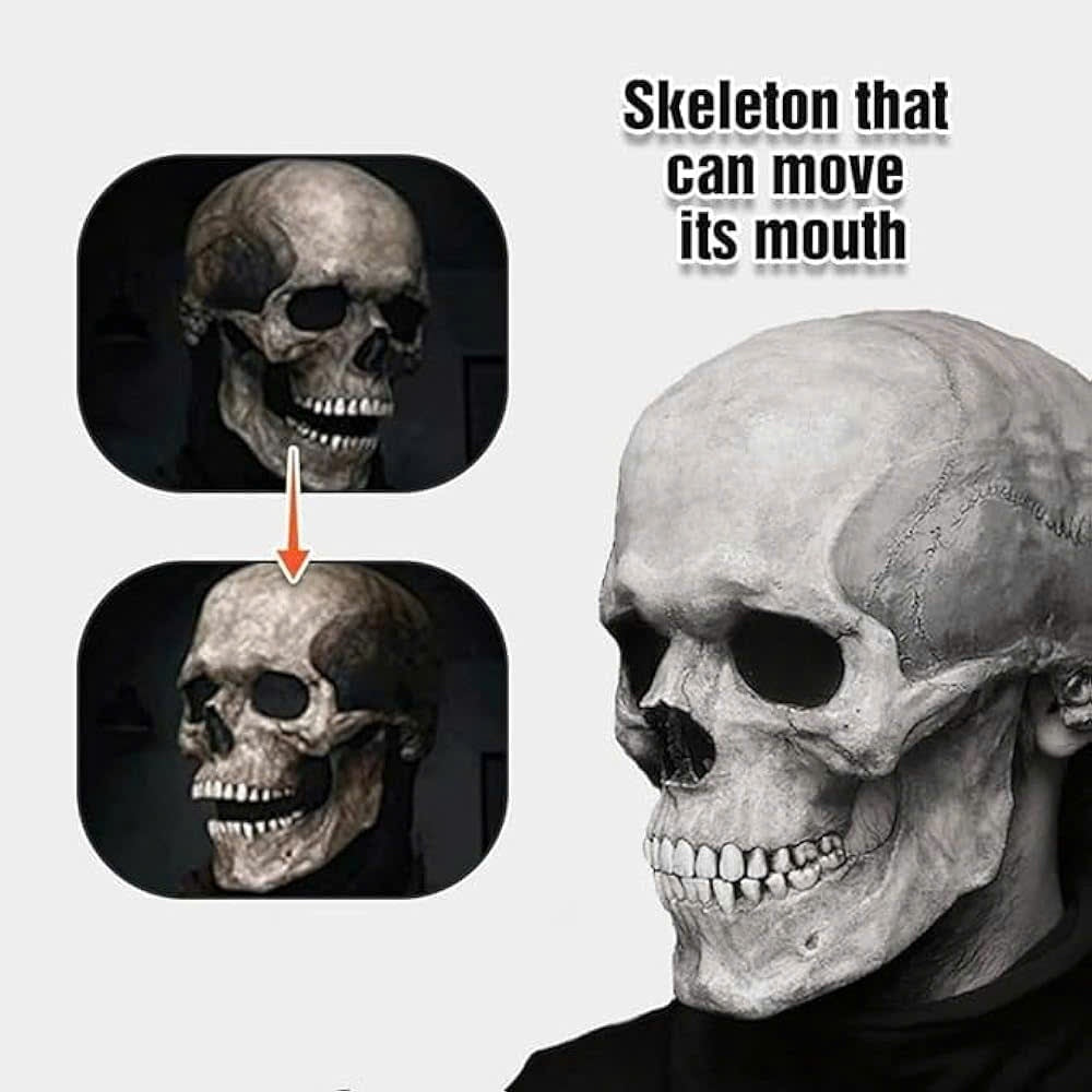 Movable Jaw Skull Mask for Halloween Party, Safe Material, Compact and Easy to Carry