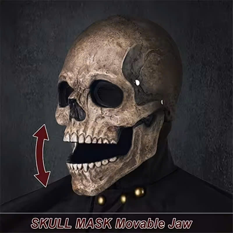 Movable Jaw Skull Mask for Halloween Party, Safe Material, Compact and Easy to Carry