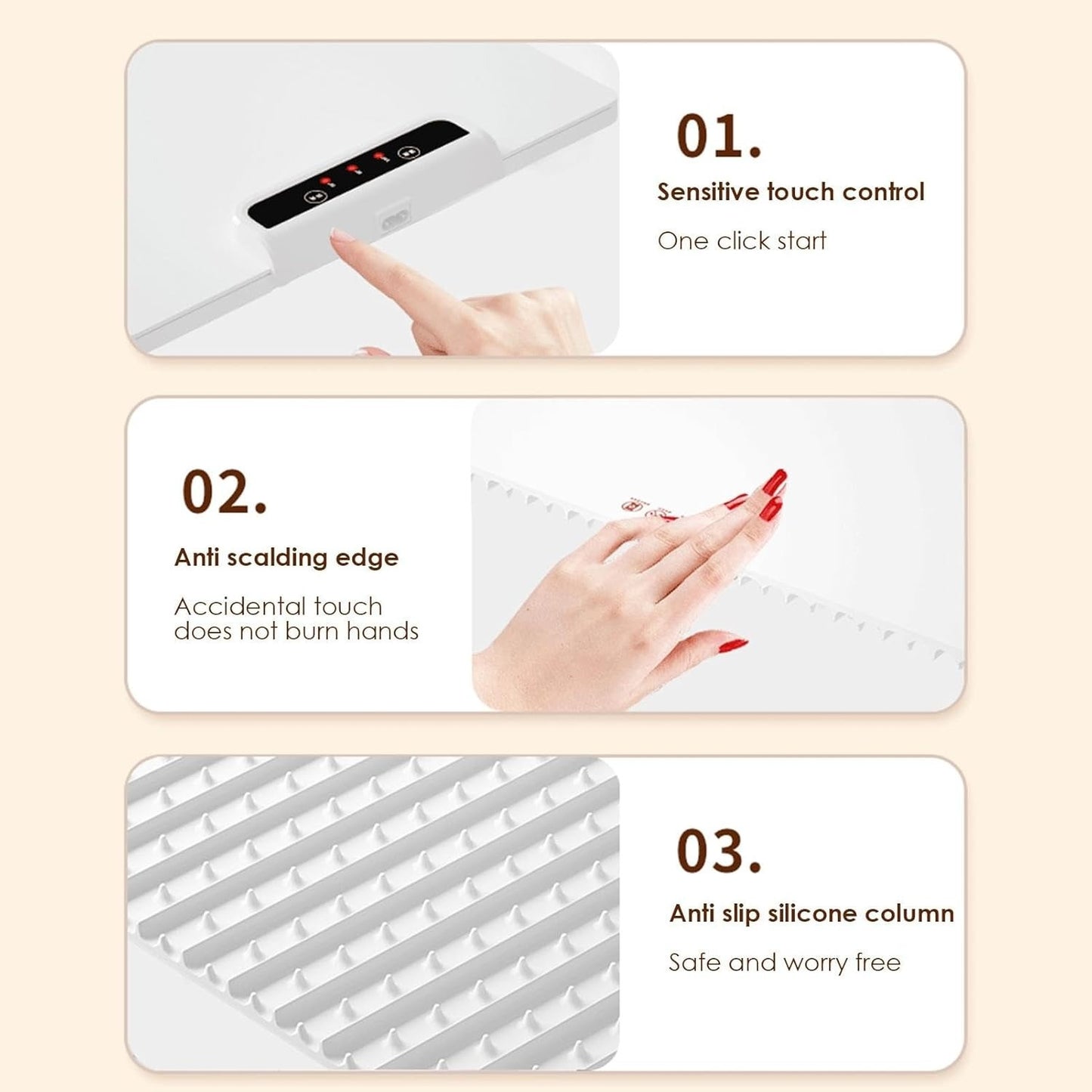 Multi-Functional Electric Beverage & Dish Warming Tray– 220V Foldable, Non-Slip Heating Pad for Hot Meals & Drinks