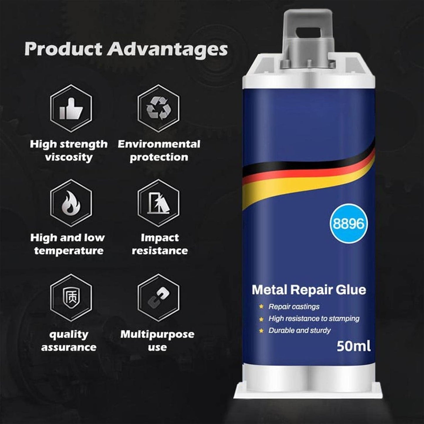 Multi-Purpose Super Glue - For Metal Repair, Leak Sealing, High Temperature & Waterproof Bonding