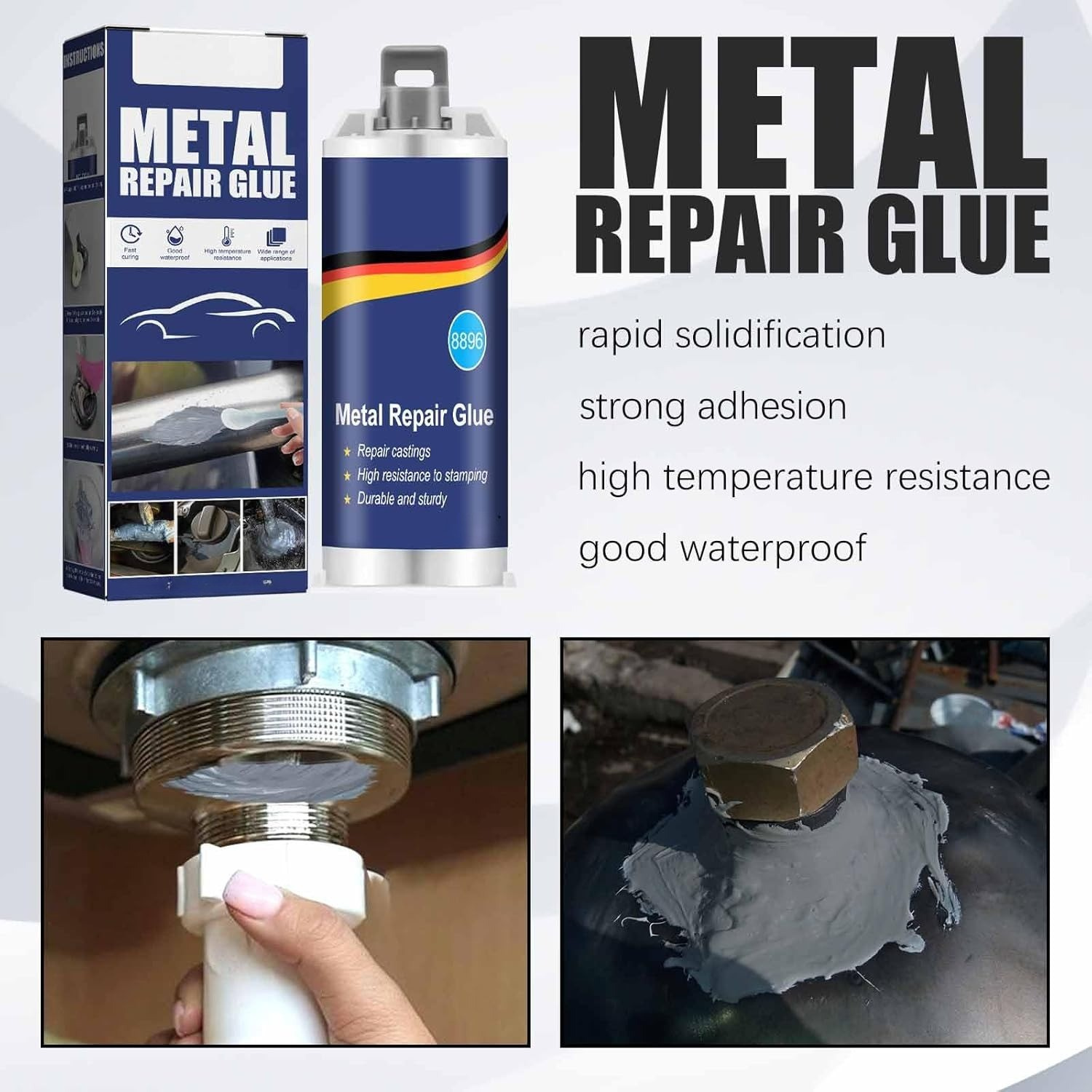Multi-Purpose Super Glue - For Metal Repair, Leak Sealing, High Temperature & Waterproof Bonding