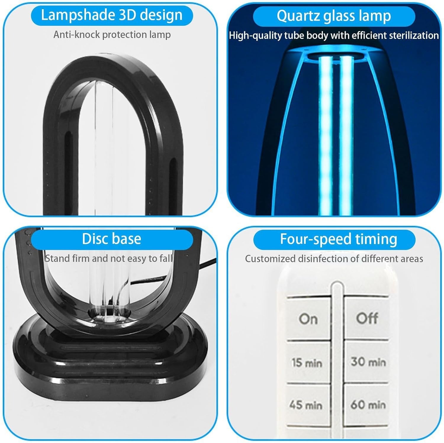 Multi-Surface UV Disinfection Lamp with Ozone & Ozone-Free Modes, Air Purification Function and Remote Control