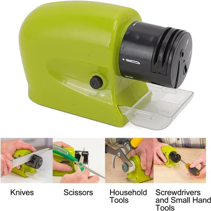 Multifunction Electric Knife Sharpener with Cordless & Portable Design, High-Speed Grinding Wheel