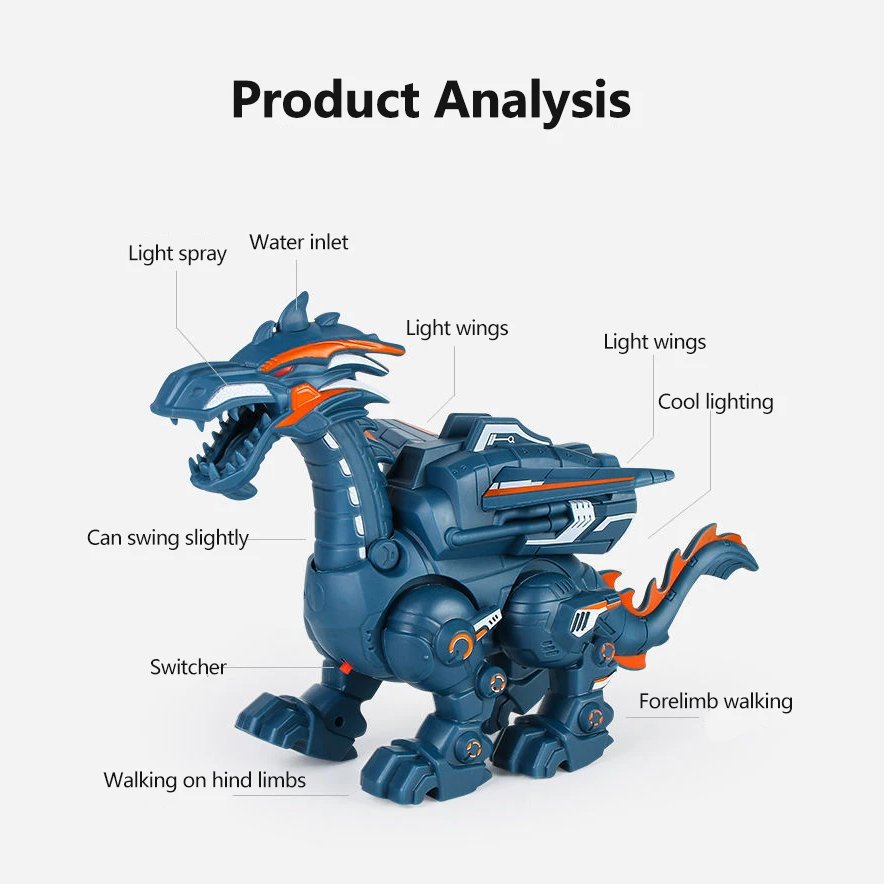 Musical Dinosaur with Mist and Lights, Atomized Spray Function, Safe for Ages 2+