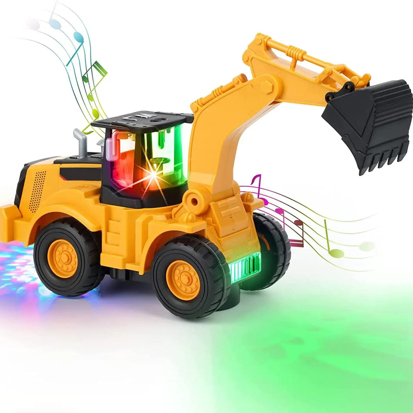 Musical Excavator with Lights & Motion, Automatic Driving, Bump and Go Function, Safe for Ages 2+
