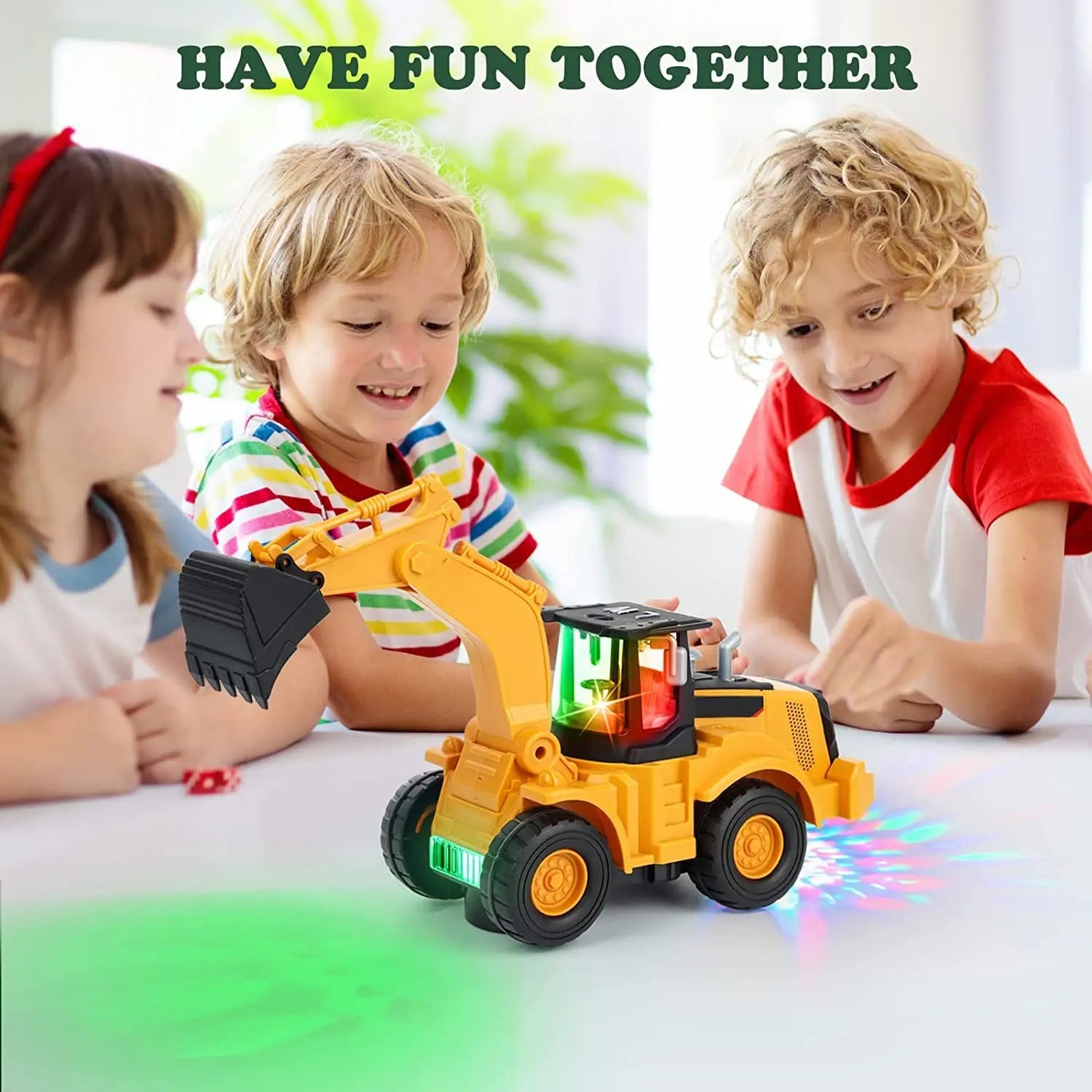 Musical Excavator with Lights & Motion, Automatic Driving, Bump and Go Function, Safe for Ages 2+