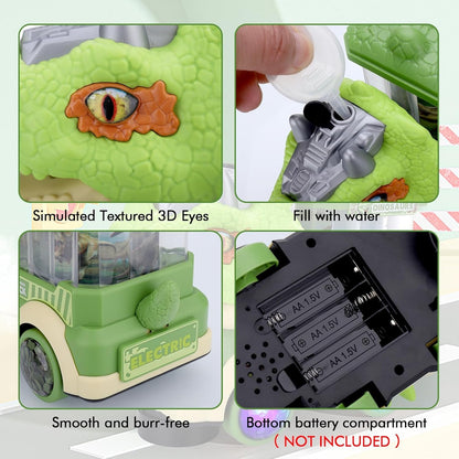 Musical Light-up Dinosaur Toy with Spray Mist, LED Colorful Lights, Obstacle Avoidance, Safe for Ages 3+