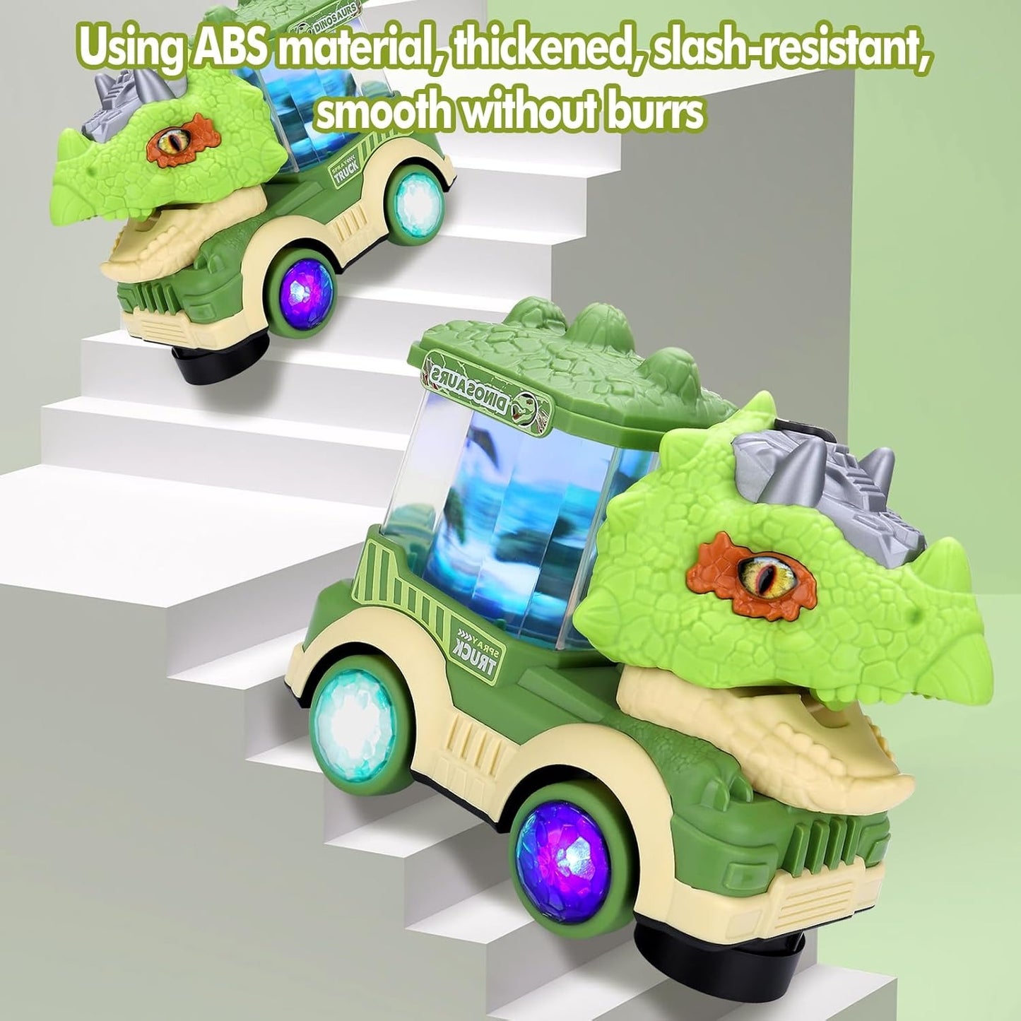 Musical Light-up Dinosaur Toy with Spray Mist, LED Colorful Lights, Obstacle Avoidance, Safe for Ages 3+