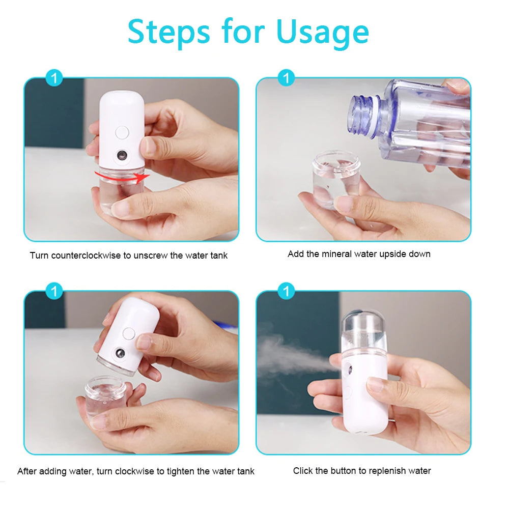 Nano Mist Sprayer – Rechargeable Mini for Deep Hydration, Makeup Protection, Instant Skin Refresh, Portable Use