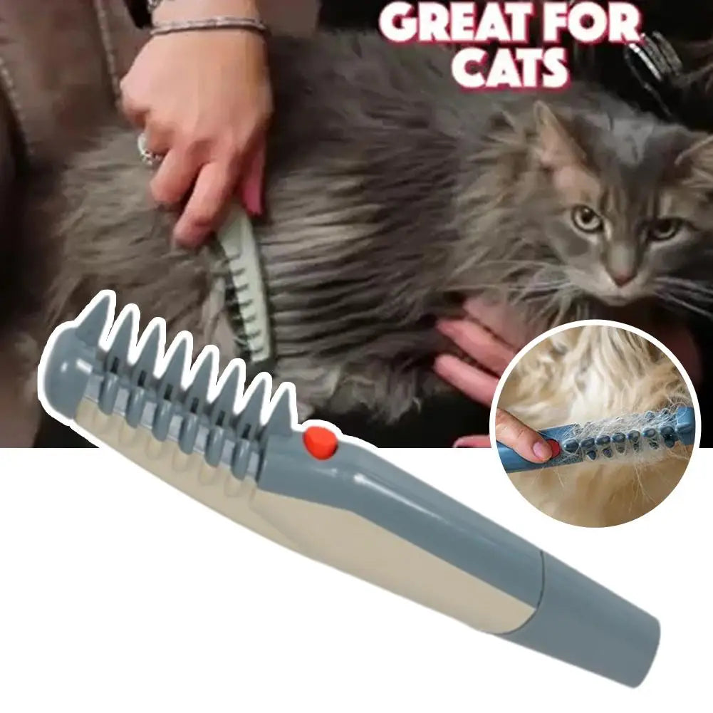 Pet Dematting Comb and Grooming Brush, Removes Knots, Mats & Tangles, Battery-Powered