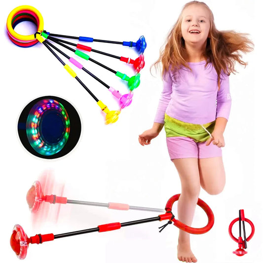 Portable Ankle Skip Ball, Safe for Ages 5+, Colorful Flash Wheel Swing Ball