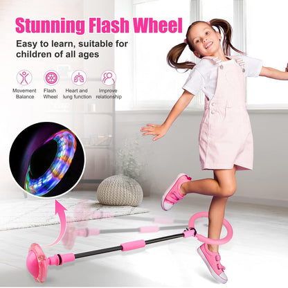 Portable Ankle Skip Ball, Safe for Ages 5+, Colorful Flash Wheel Swing Ball
