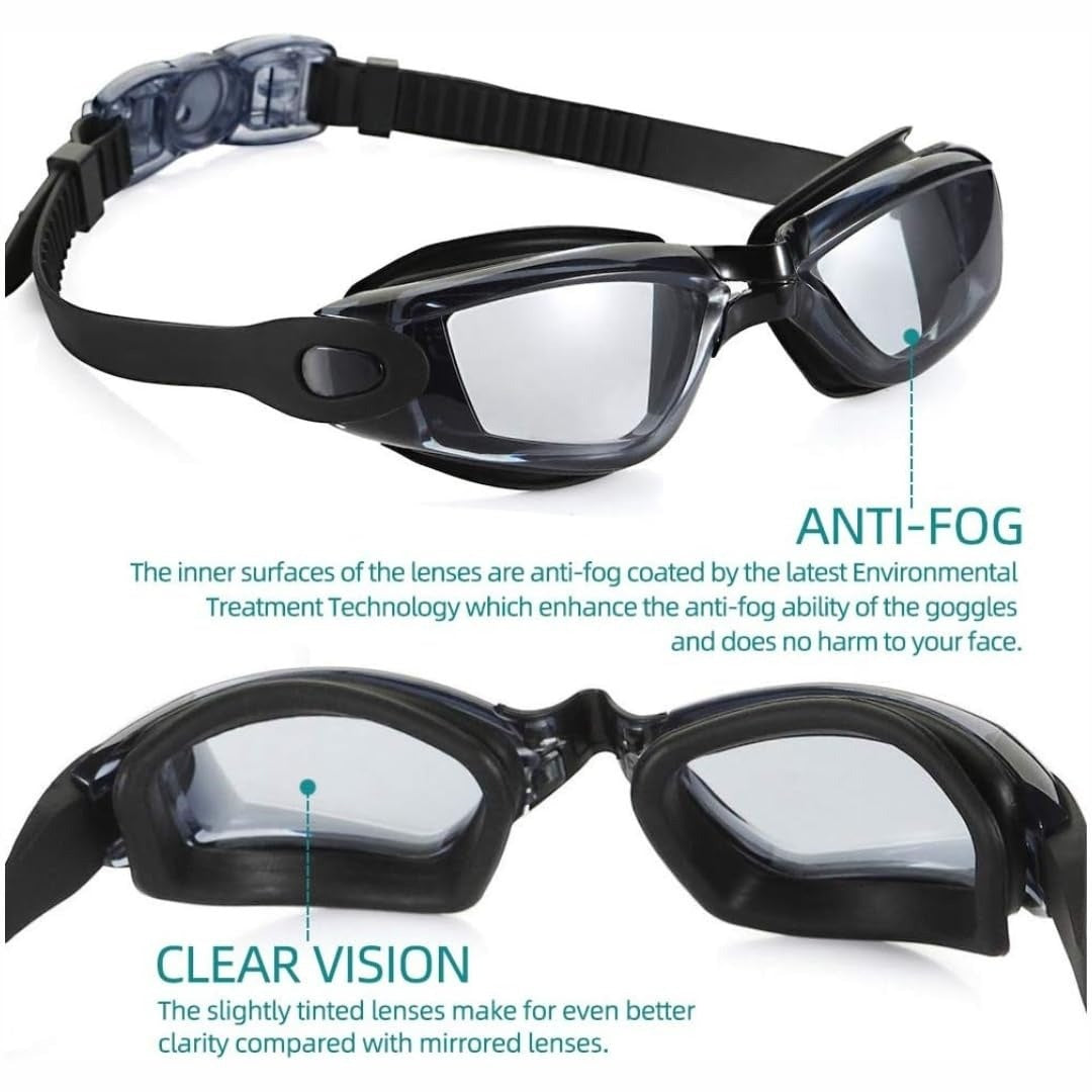 Prescription Swimming Goggles for Myopia – Anti-Fog, UV400 Protection, Clear Vision Underwater
