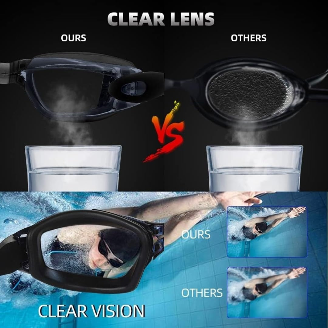 Prescription Swimming Goggles for Myopia – Anti-Fog, UV400 Protection, Clear Vision Underwater
