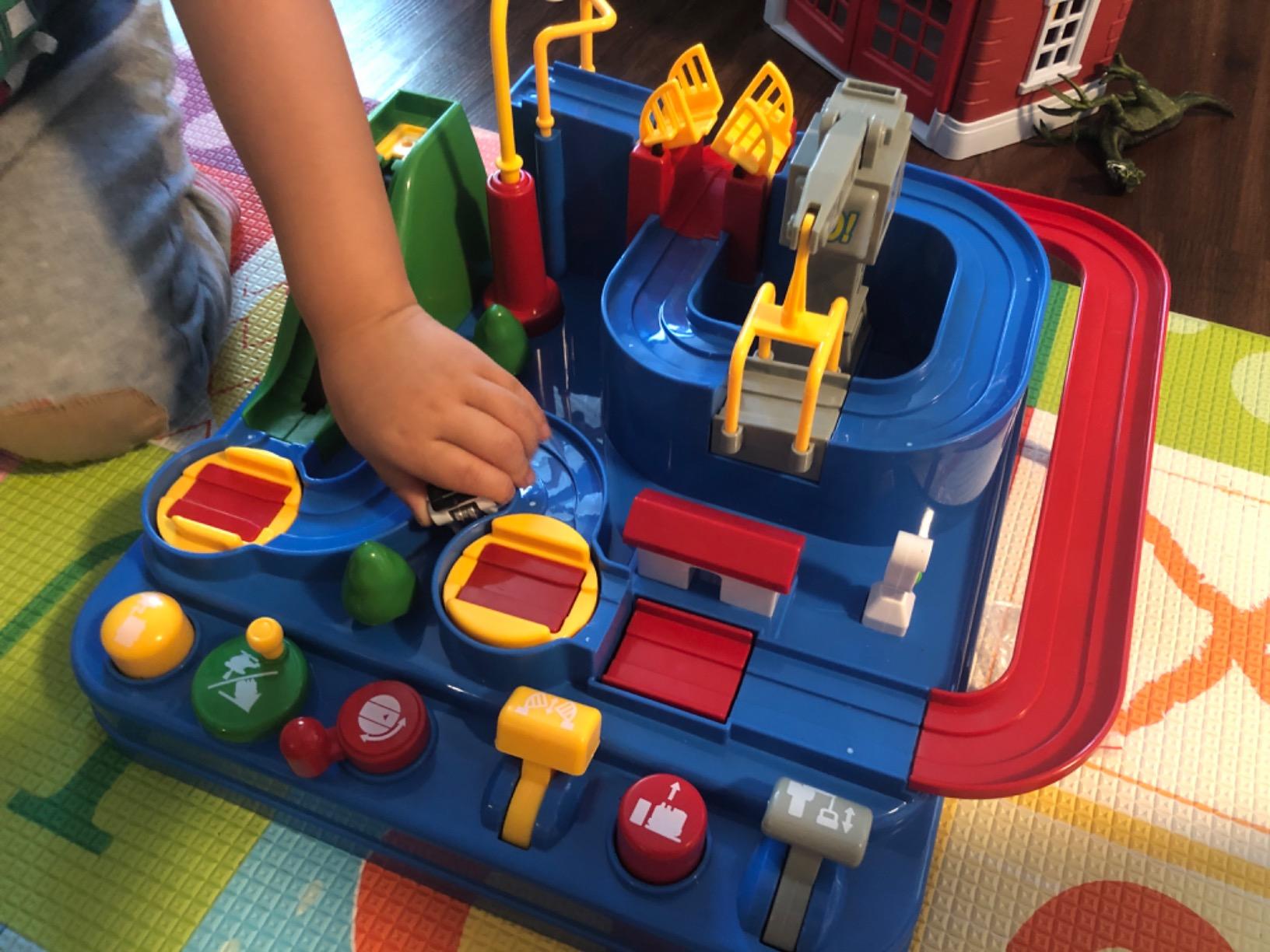 Race Track STEM Learning Toy for Kids Ages 3+ with 4 Mini Cars and 9 Fun Puzzle Levels