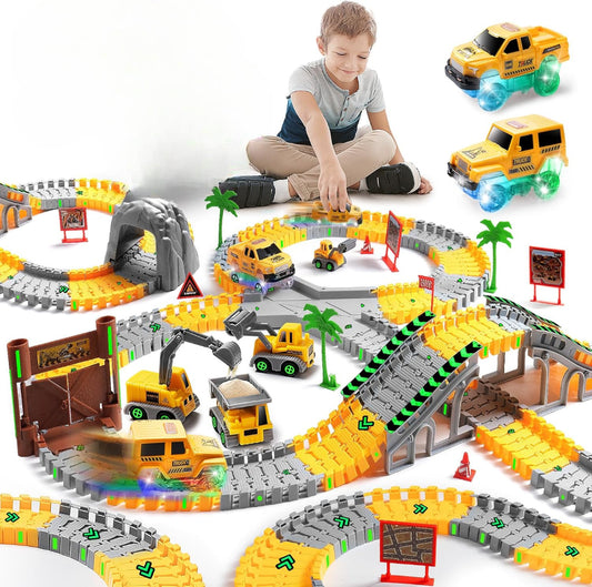 Race Track Toy, Creative Buildable Road Set with Model Cars, Easy Assembly, Safe for Ages 3+