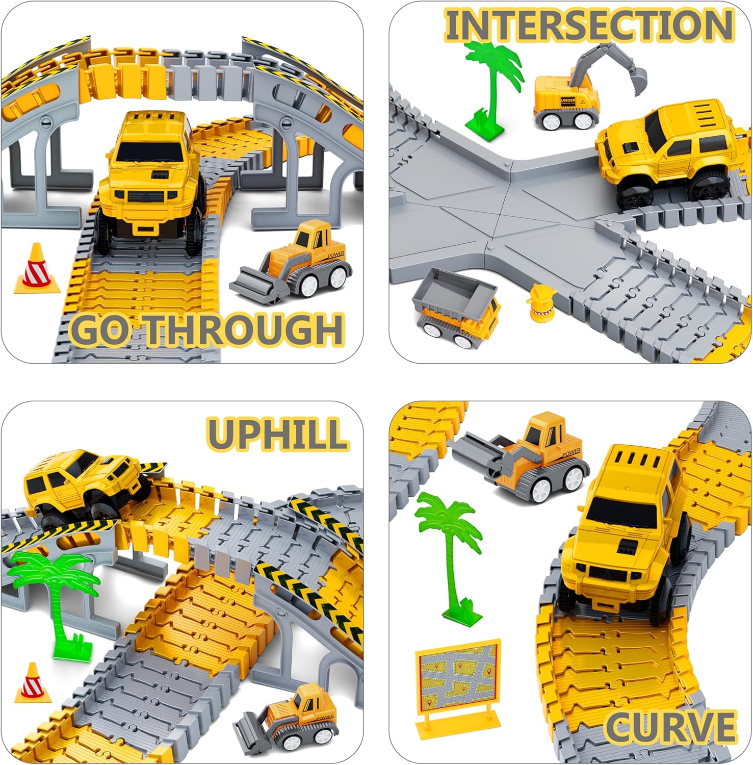 Race Track Toy, Creative Buildable Road Set with Model Cars, Easy Assembly, Safe for Ages 3+