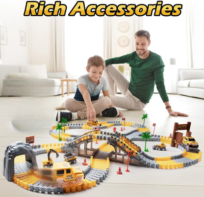 Race Track Toy, Creative Buildable Road Set with Model Cars, Easy Assembly, Safe for Ages 3+