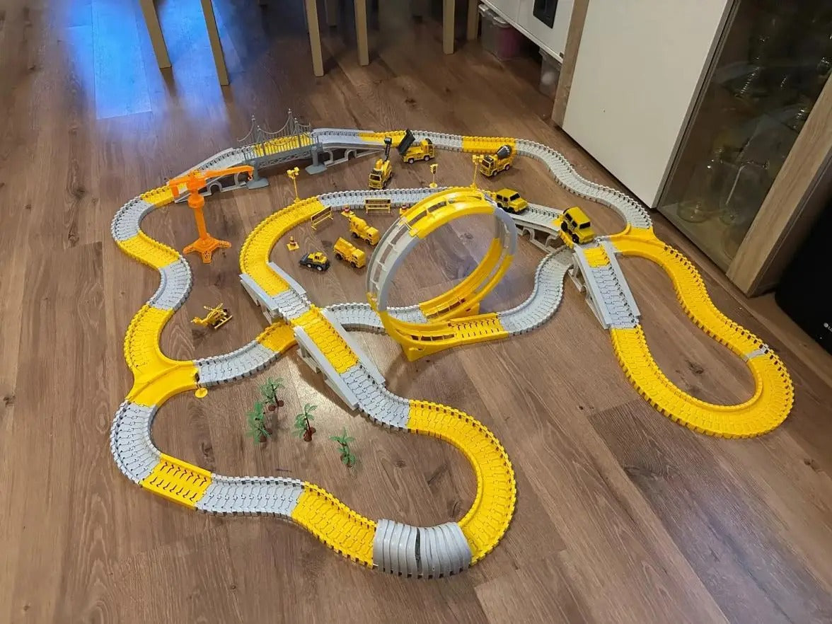 Race Track Toy, Creative Buildable Road Set with Model Cars, Easy Assembly, Safe for Ages 3+