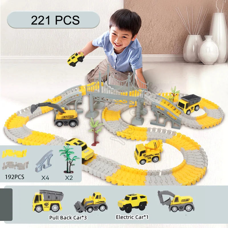 Race Track Toy, Creative Buildable Road Set with Model Cars, Easy Assembly, Safe for Ages 3+