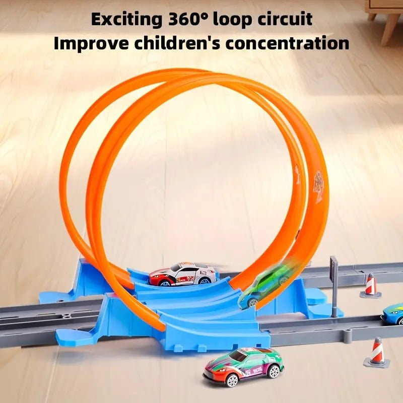 Race Track Toy with 360° Loop, Easy to Assemble and Disassemble, Safe for Ages 4 +