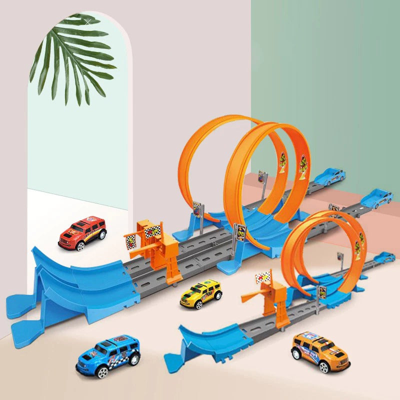 Race Track Toy with 360° Loop, Easy to Assemble and Disassemble, Safe for Ages 4 +