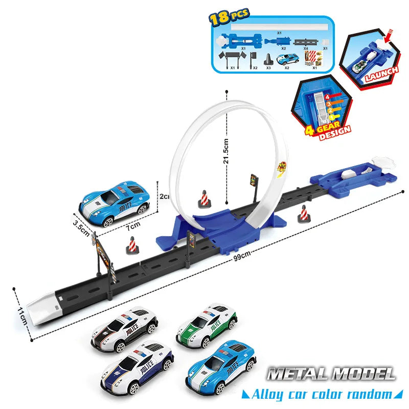 Race Track Toy with 360° Loop, Easy to Assemble and Disassemble, Safe for Ages 4 +