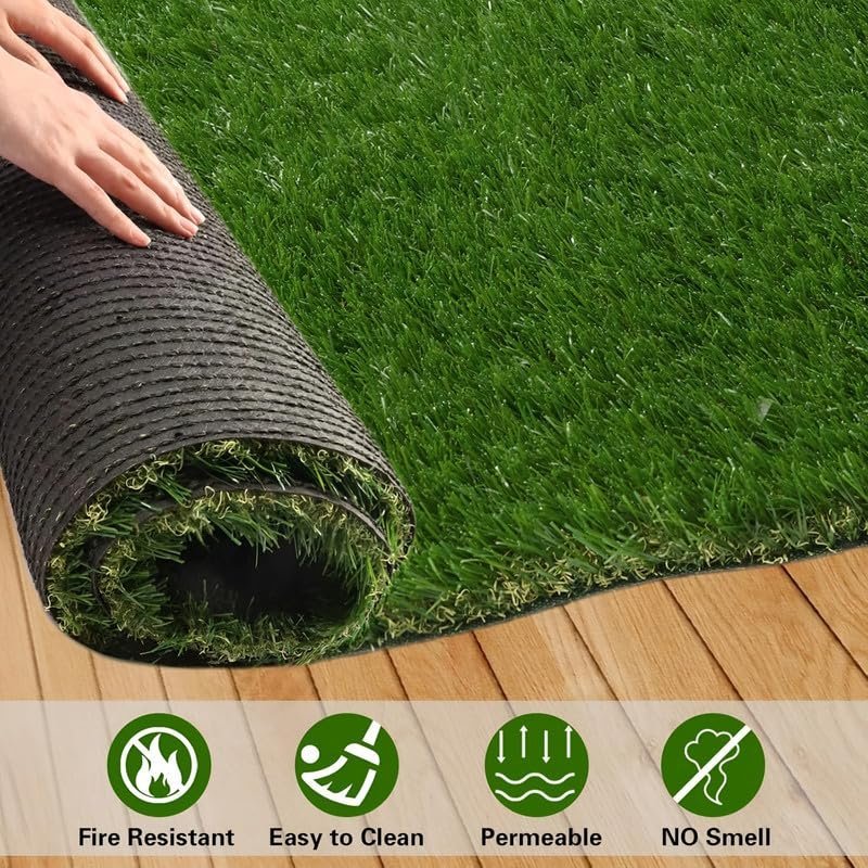 Realistic Artificial Grass, Durable Synthetic Turf for Indoor & Outdoor Landscaping