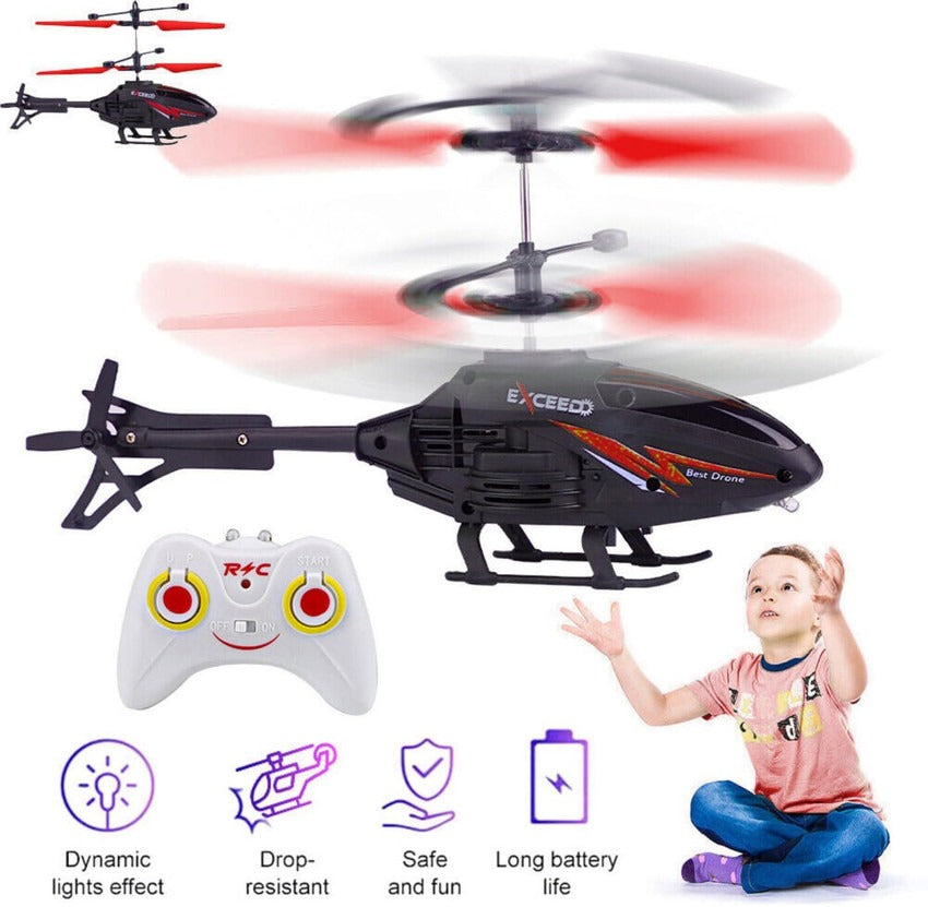 Remote Control Helicopter with Lightweight, Durable Design, Remote Control, LED Night Lights, Safe for Age 14+