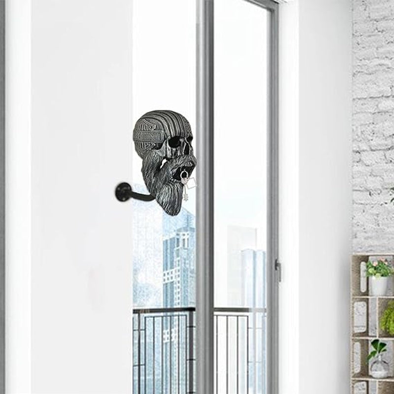 Resin Skull Helmet Holder Wall Mount for Motorcycle & Gear