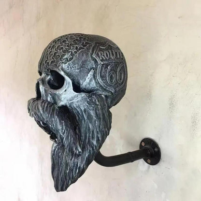 Resin Skull Helmet Holder Wall Mount for Motorcycle & Gear
