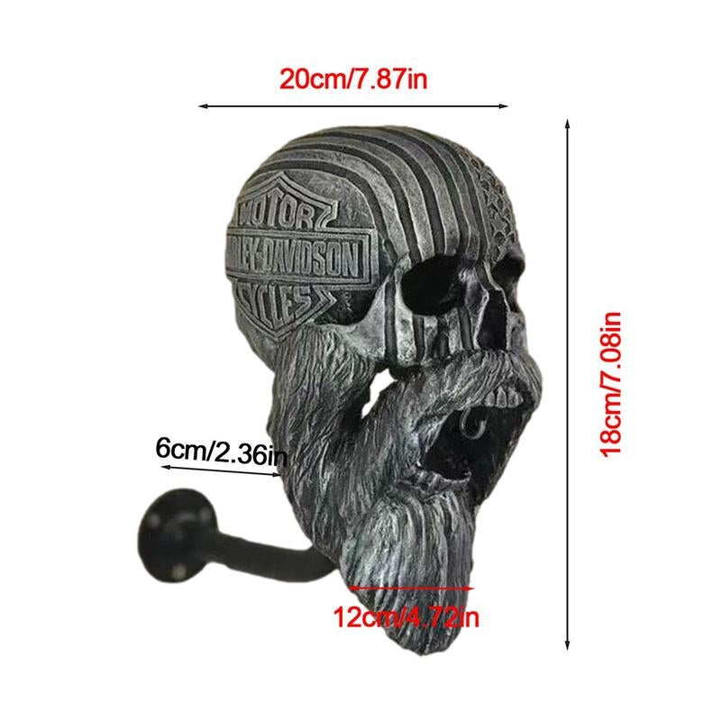 Resin Skull Helmet Holder Wall Mount for Motorcycle & Gear