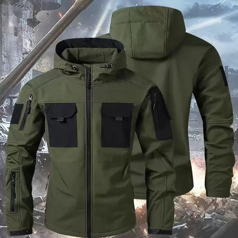 Men'S Waterproof Softshell Jacket And Cargo Pants Set
