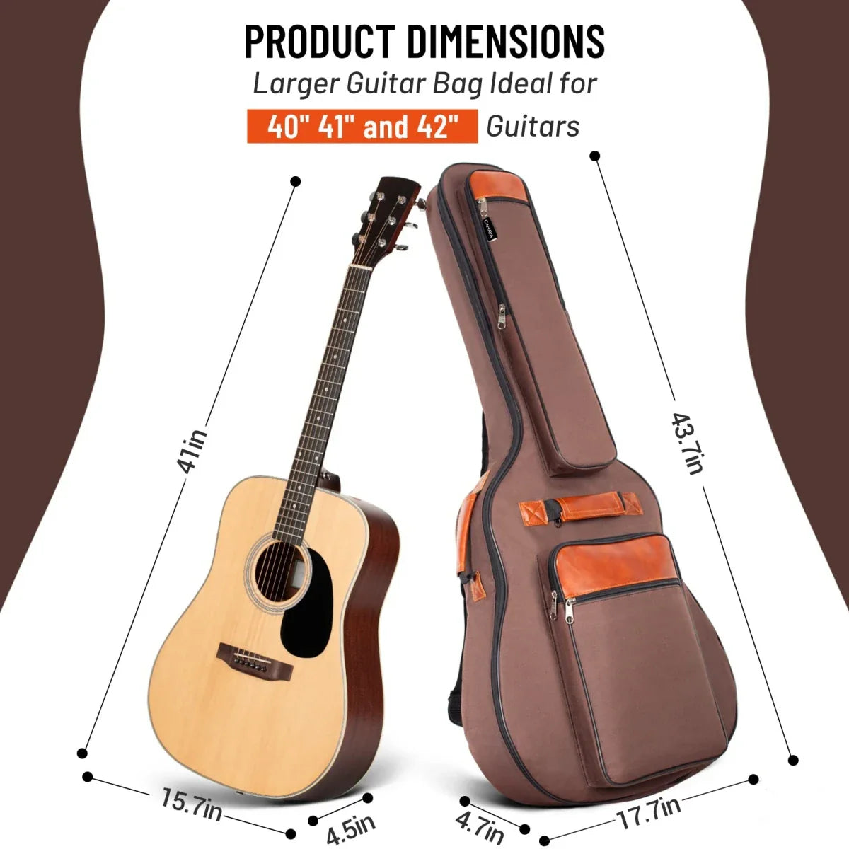 41 Inch Acoustic Guitar Bag Waterproof Oxford Nylon