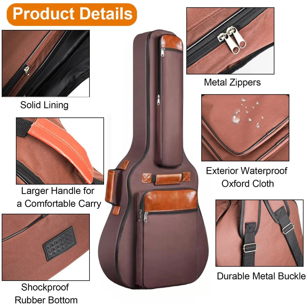 41 Inch Acoustic Guitar Bag Waterproof Oxford Nylon