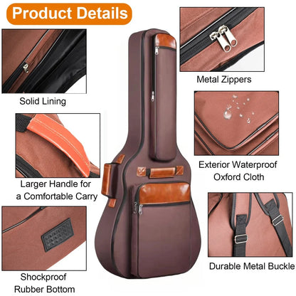 41 Inch Acoustic Guitar Bag Waterproof Oxford Nylon