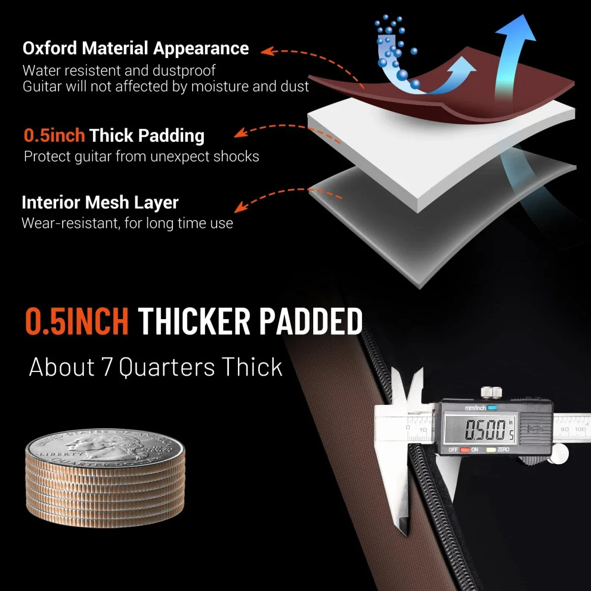 41 Inch Acoustic Guitar Bag Waterproof Oxford Nylon