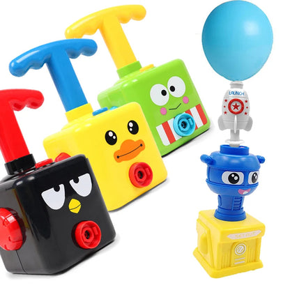 STEM Balloon Car Toy Set with Launcher and Rocket, No Batteries, Safe for Age 3+
