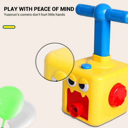 STEM Balloon Car Toy Set with Launcher and Rocket, No Batteries, Safe for Age 3+