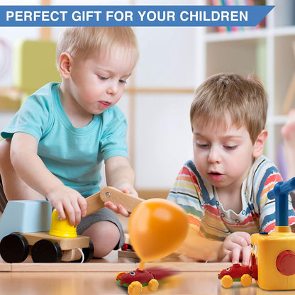 STEM Balloon Car Toy Set with Launcher and Rocket, No Batteries, Safe for Age 3+