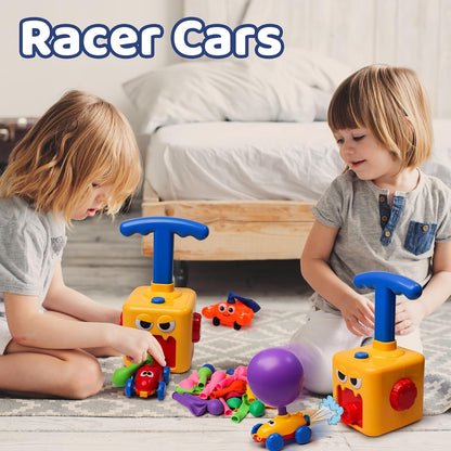 STEM Balloon Car Toy Set with Launcher and Rocket, No Batteries, Safe for Age 3+