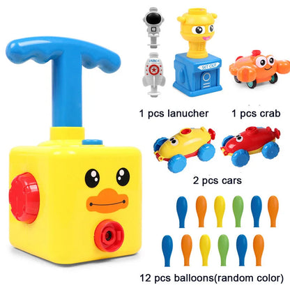 STEM Balloon Car Toy Set with Launcher and Rocket, No Batteries, Safe for Age 3+