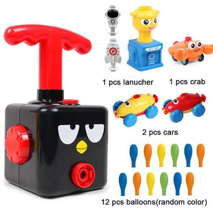 STEM Balloon Car Toy Set with Launcher and Rocket, No Batteries, Safe for Age 3+
