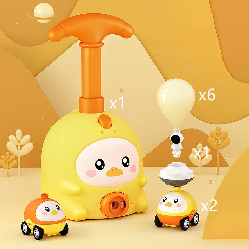 STEM Balloon Car Toy Set with Rocket Launcher, Battery-Free, Safe for Kids Age 3+